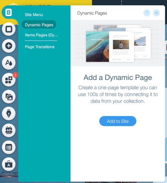 Wix Editor Add Dynamic Page
